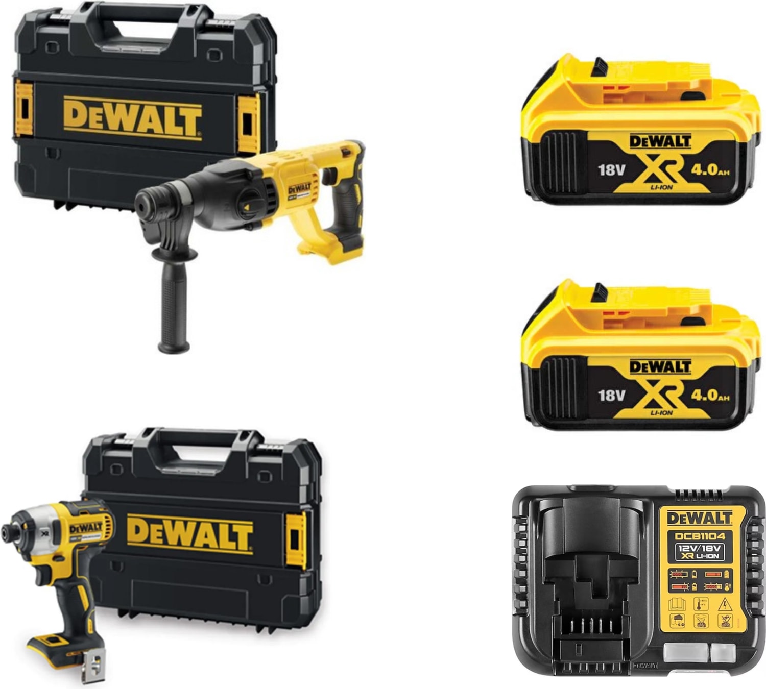 DEWALT DCH133NT + DCF887NT + 2×4 Ah Akü + Şarj Cihazı