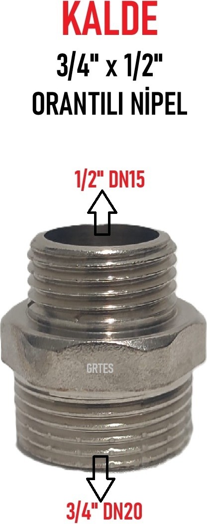 3/4" x 1/2" Sarı/krom Orantılı Nipel - Proportional Nipple