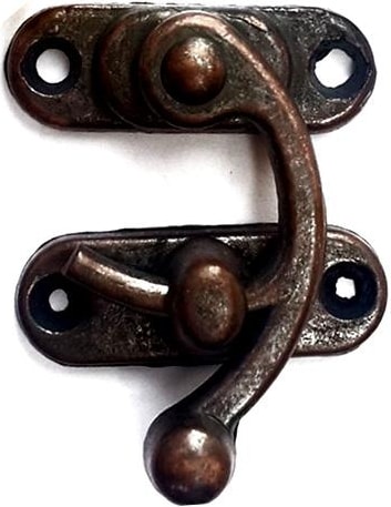 Yay Gözü, Ahşap Kutu Klipsi - Minik 20X24 Mm, Antik, 1 Adet