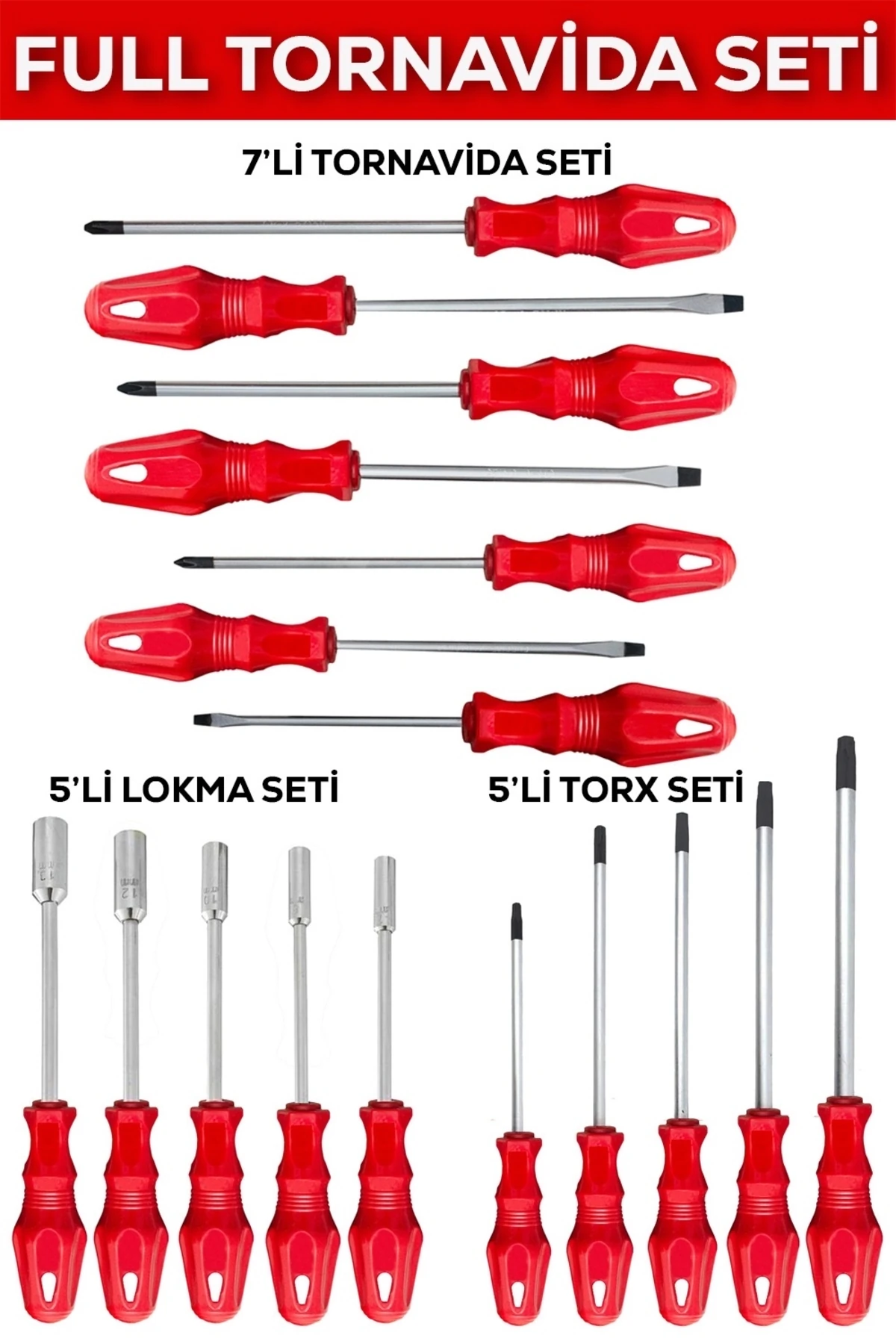 17 PARÇA TORNAVİDA SETİ (TORX&LOKMA&TORNAVİDA)