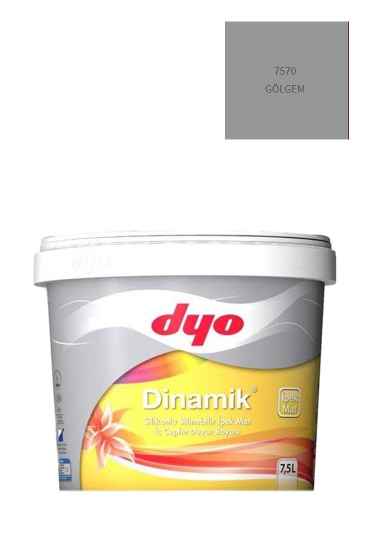 Dinamik Silikonlu Silinebilir Ipek Mat Iç Cephe Duvar Boyası 7570 Gölgem 7,5 Lt