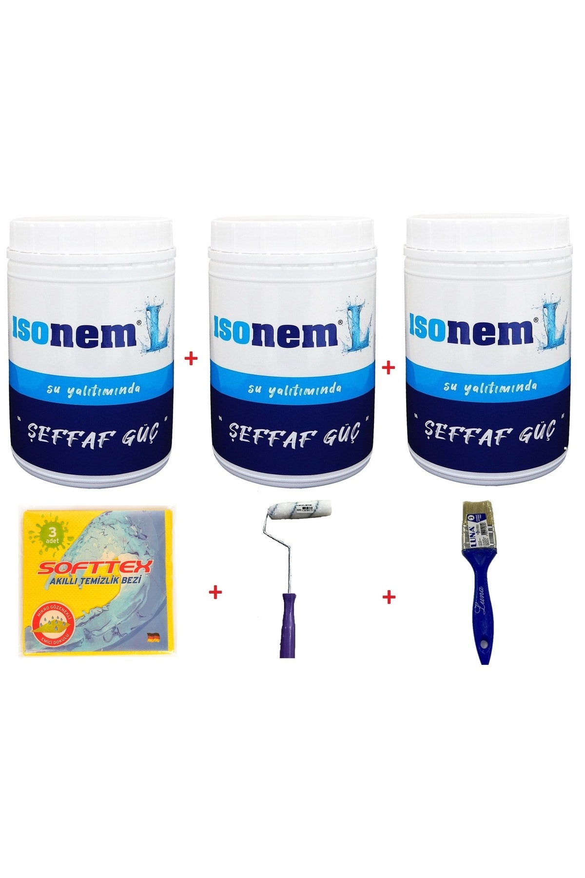 L Şeffaf Güç | Su Yalıtımı (3 Adet) 1 Kg Şeffaf Su Yalıtımı Set 6 Parça