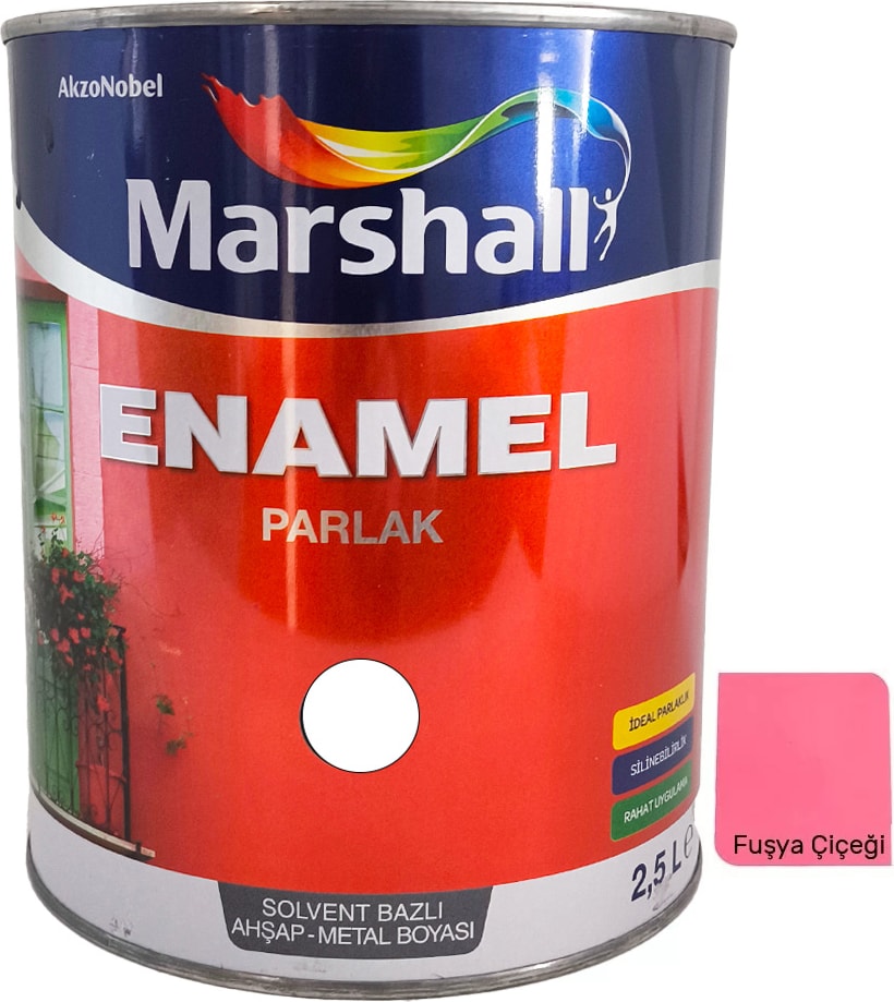 Enamel Sentetik Parlak Yağlı Boya 2.5 Lt Fuşya Çiçeği