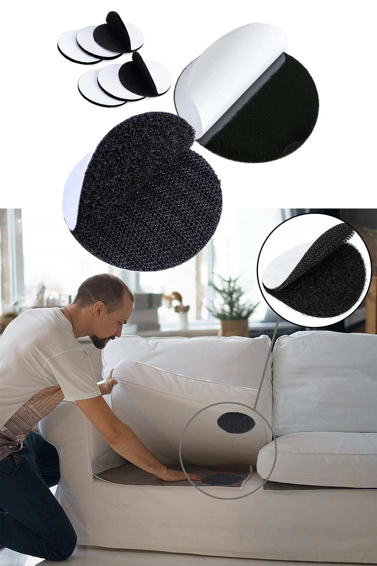 10lu Halı Kilim Koltuk Örtüsü Sabitleyici Kaydırmaz Cırt Yıkanabilir Kendinden Yapışkanlı Cırtlı Ped