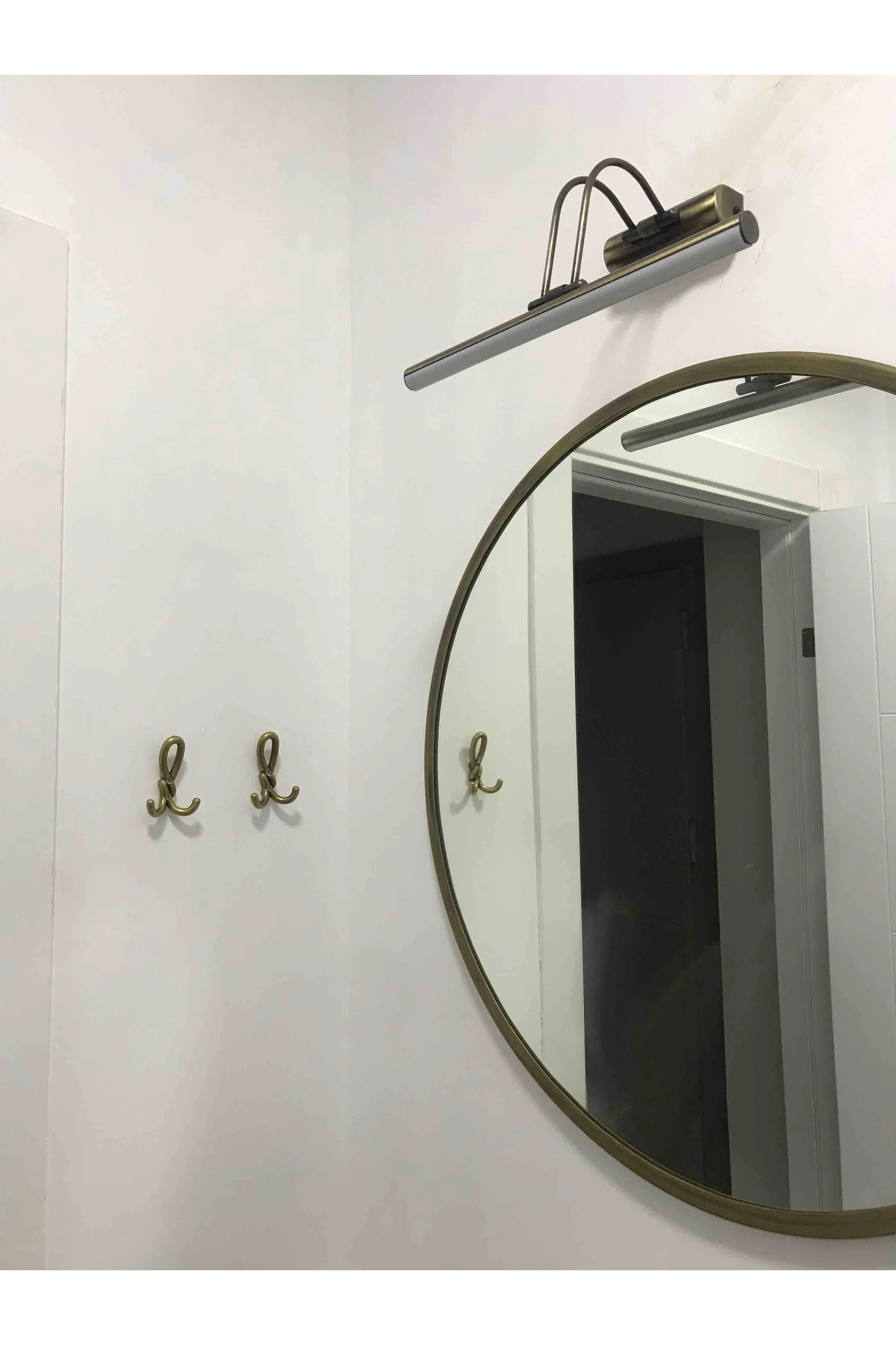 ANAHTARLI 35 CM ESKİTME KASA BEYAZ IŞIK ELEKTRİKLİ BANYO DUVAR AYNA TABLO AYDINLATMA FLÜT KUĞU APLİK