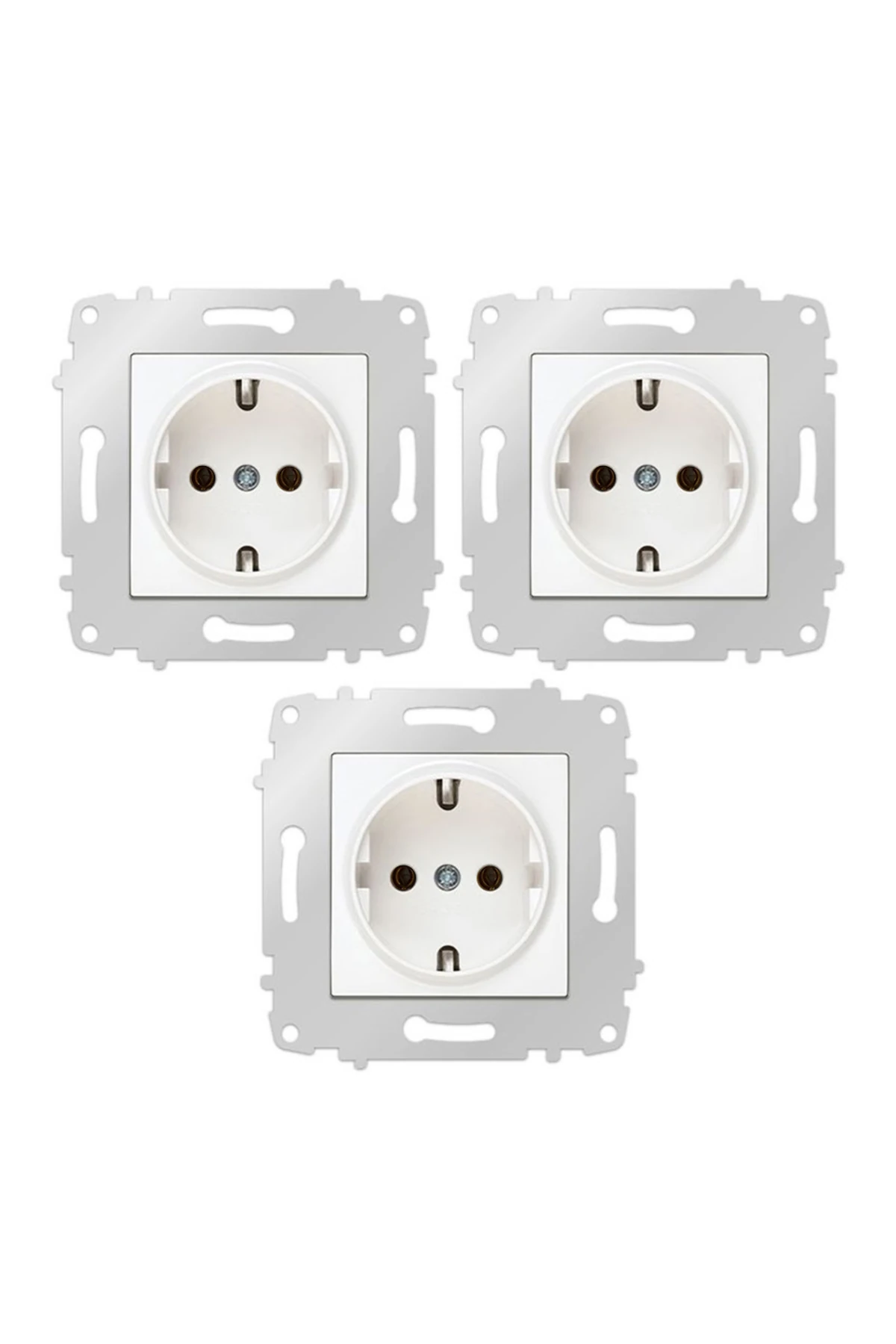 Viko Karre Topraklı Priz Çerçeve Beyaz 3 Adet