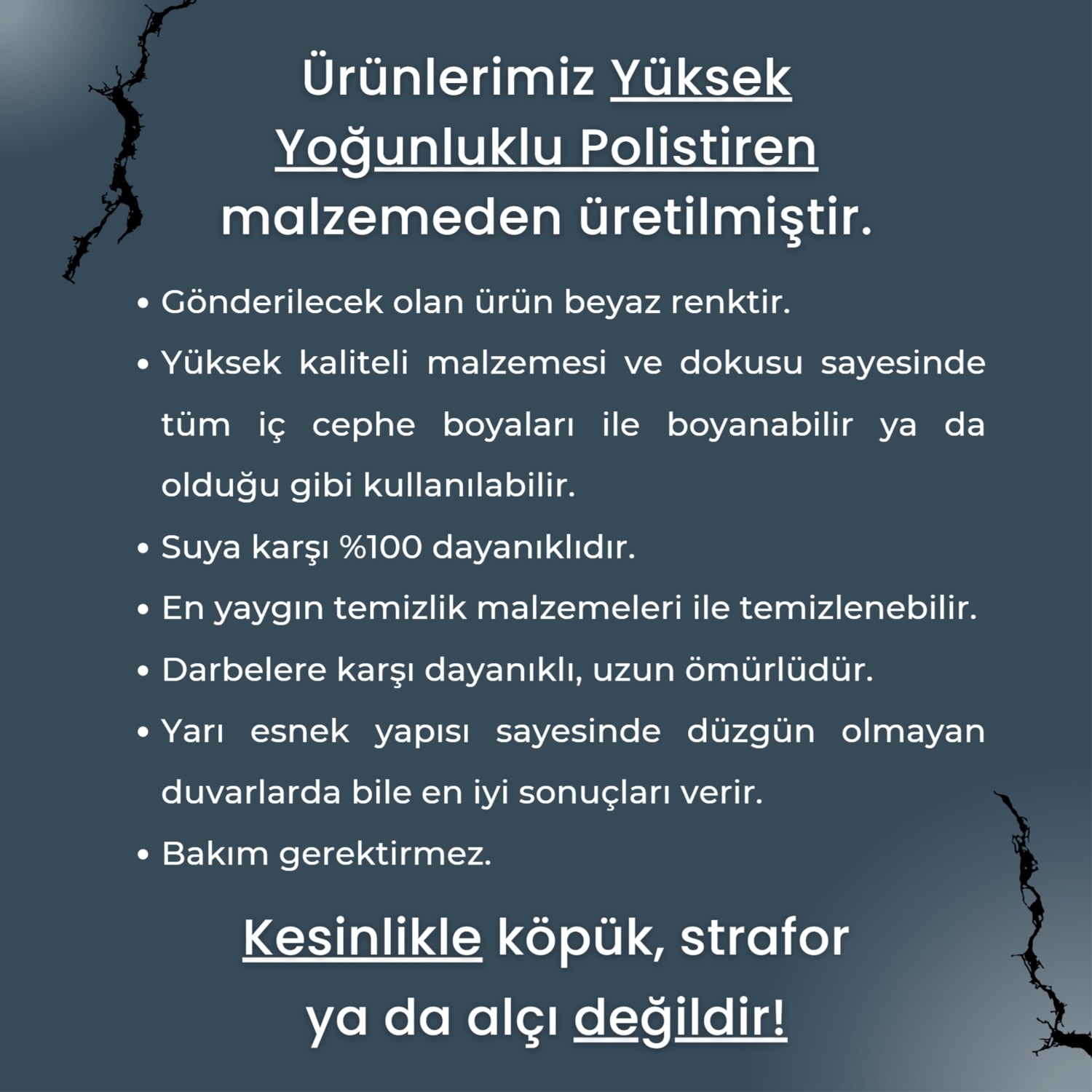 Poliüretan Boyanabilir Dekoratif Duvar Çıtası, Montaja Hazır Kesilmiş 2,5 cm Çerçeve 5'li Paket