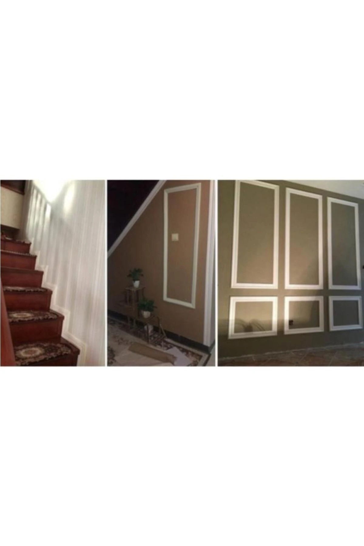 8cmx110cm 1 Adet Kırık Beyaz  Esnek Sünger Duvar Çıtası Dekoratif Yapışkanlı Çerçeve Süpürgelik