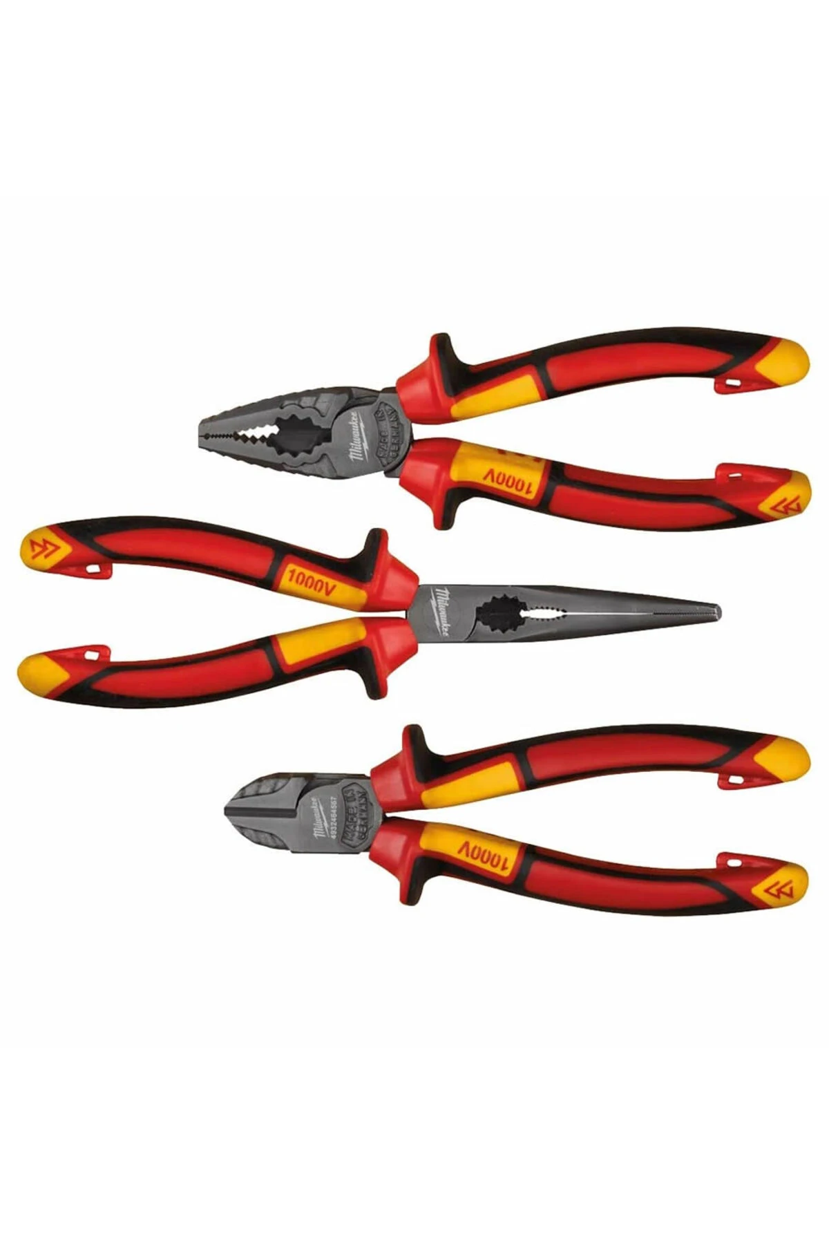 Milwauke Ağır Hizmet Tipi Izoleli Elektrikçi Pense Kargaburun Yankeski Seti 3 Parça Set 1000v T49324