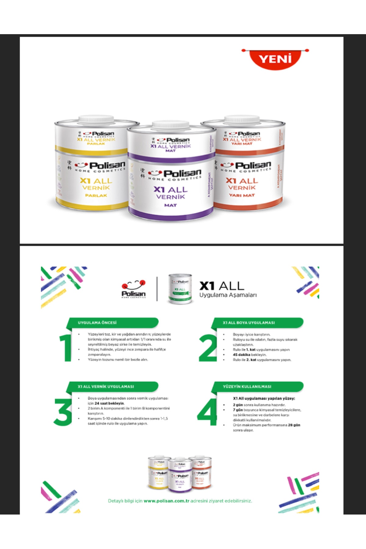 X1 ALL vernik 0.6 kg/adet Şeffaf Mat