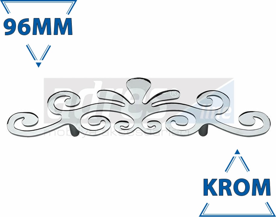 Palmiye Kulp 4'lü 96mm Krom