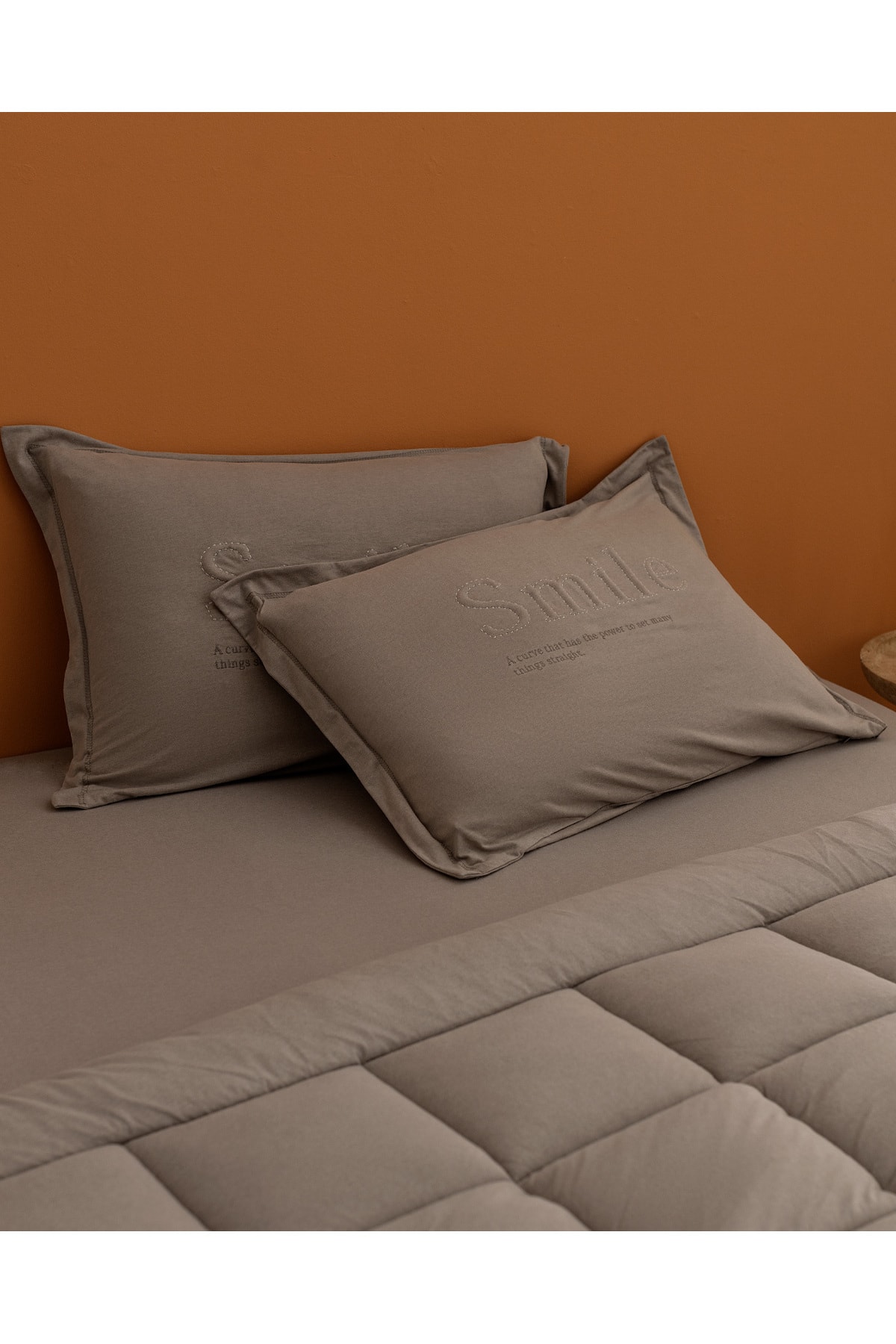 Bobigny Tek Kişilik Pamuklu Supersoft Comforter Set - Açık Gri