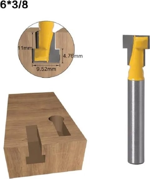 6mm Shank 1/2pc 8mm 6mm 1/4 "shank T-Yuvası Anahtar Deliği Kesici Ahşap Yönlendirici Bit Karbür Kesici Ahşap Altıgen Cıvata T-Track Planya Freze Kesiciler (Yurt Dışından)