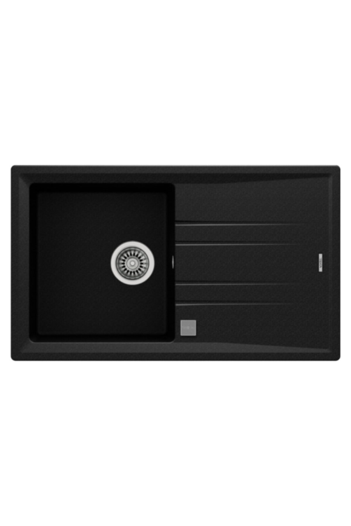 Stone 50 B-tg Tek Hazneli Tek Damlalıklı Tezgah Üstü Granit Evye Siyah