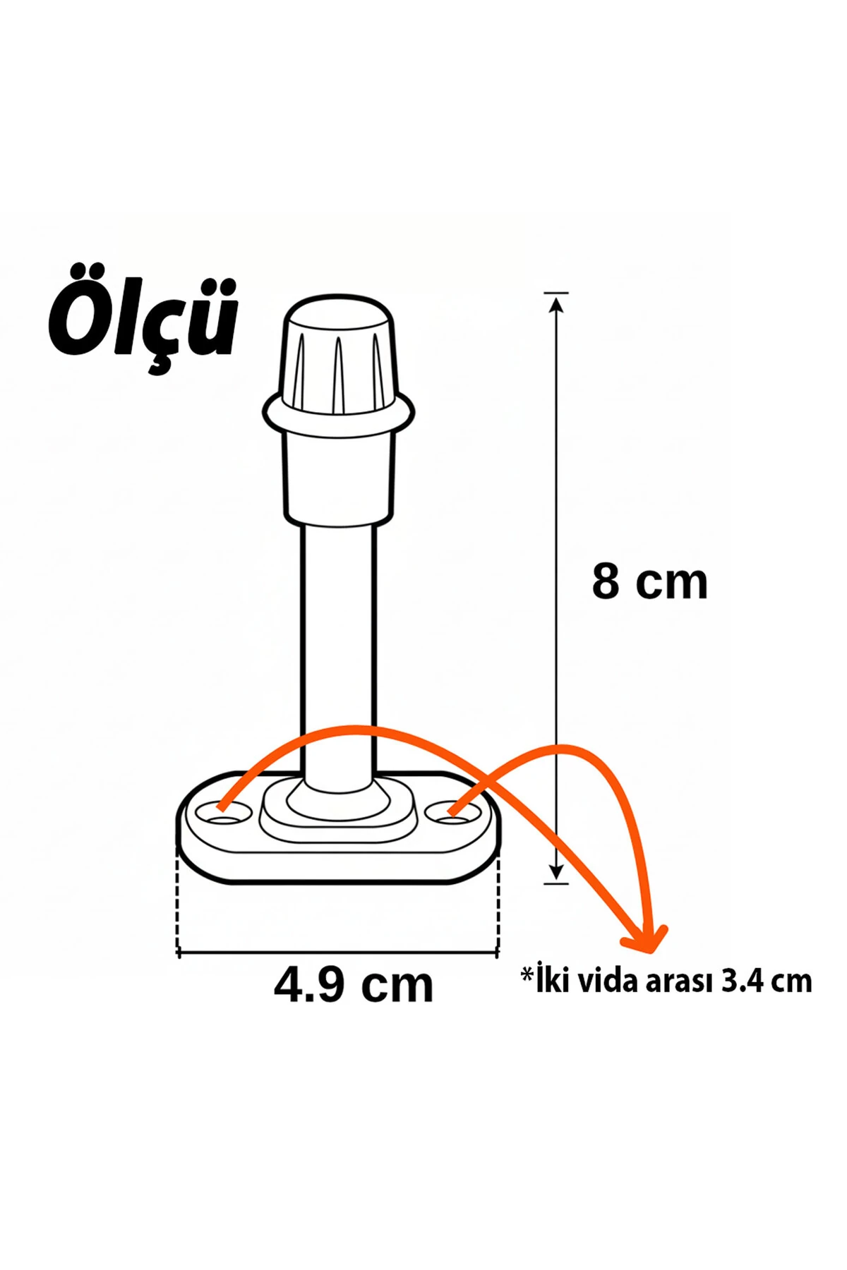Plastik Kapı Pencere Arkası Gri Renk Tampon 8 CM Vidalı Duvar Koruyucu Silikon Stoper 1 Adet