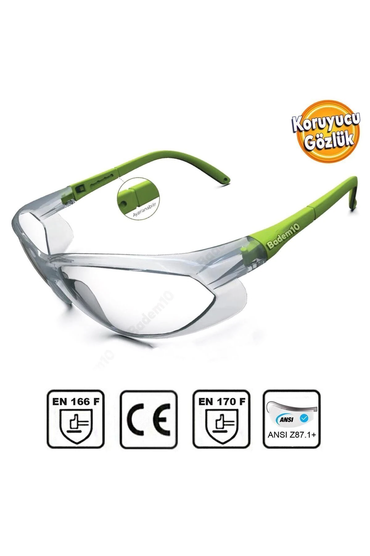 İş Güvenlik Güvenliği Gözlüğü Kulak Ayarlı Koruyucu Laboratuvar Koruma Gözlüğü Gözlük Şeffaf S900