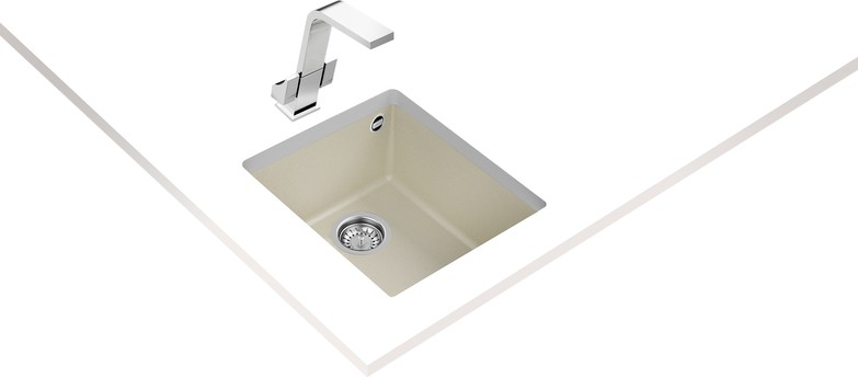 SQUARE 34.40 TG BRIGHT CREAM Tezgahaltı Granit Eviye Krem 34 cm 115230033