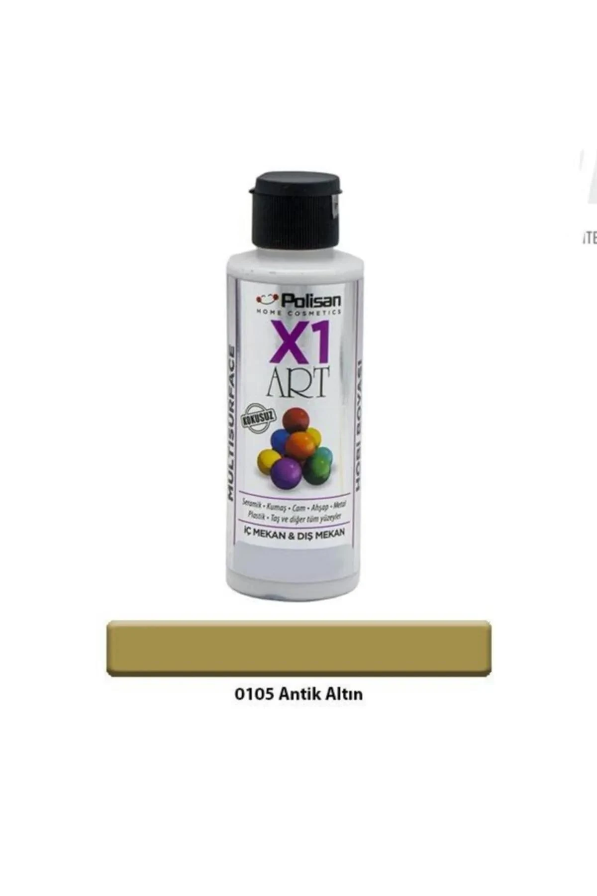 X1art Multisurface Hobi Boyası 120ml - 0105 Antik Altın Yaldız