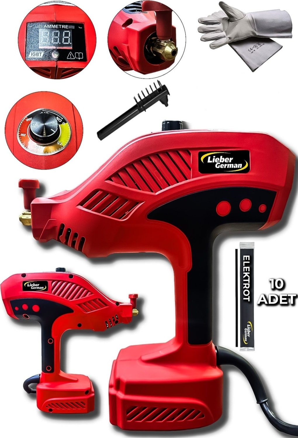 Teknoloji EK-300E 300 Amper Çift Kartlı Turbo Soğutma El Tipi Invertör Kaynak Makinesi