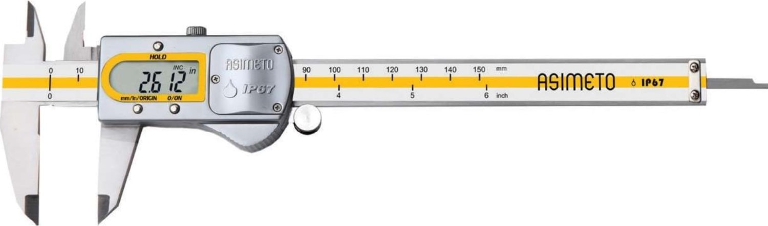 0-150MM Asimeto IP67 Su Geçirmez Metal Kasa Dijital Kumpas AS-305062