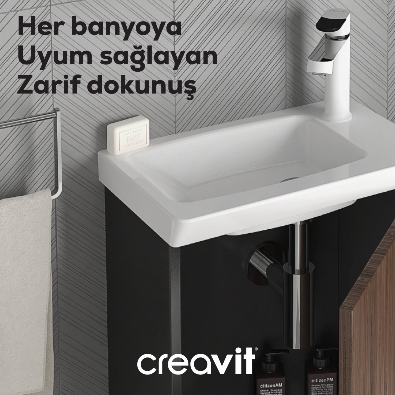 Lavabo Sifon 33 cm G1 1/4 Mat Siyah
