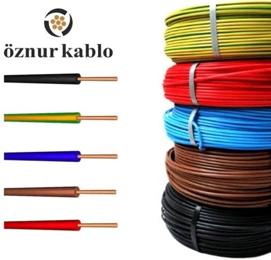 1,5 mm Nya Tek Damar Elektrik Tesisat Kablosu Tam Bakır Kırmızı (100 Metre)