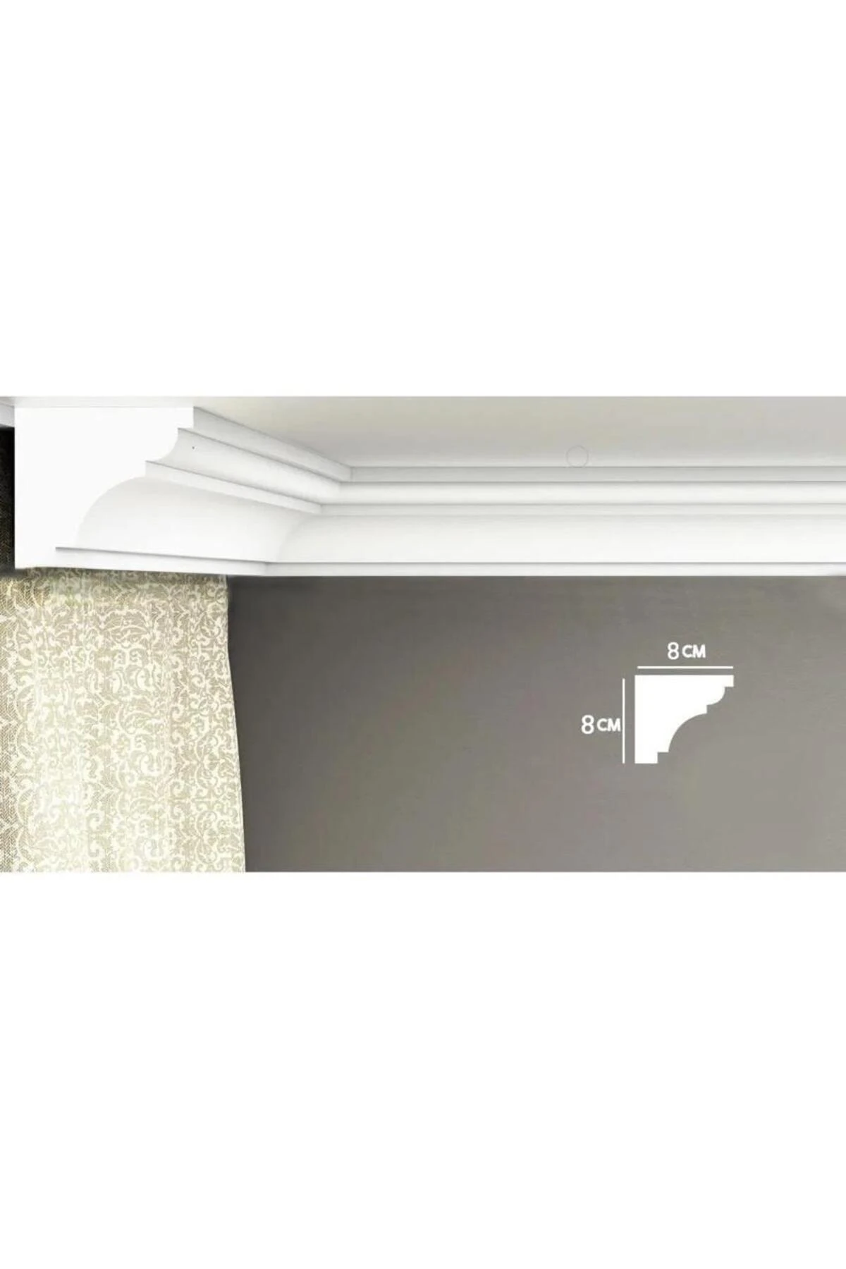 Hazır Korniş Önü Strafor Kartonpiyer KLK-8.7 8*8cm 1 ADET (2 Metre)