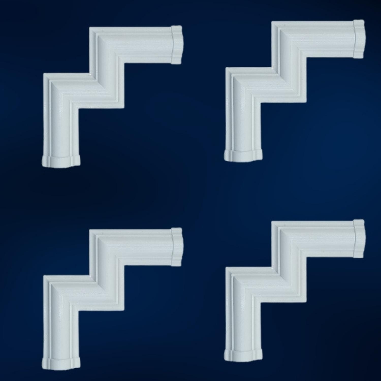 Boyanabilir Duvar Çıtası M Köşe Motif 4 Adet 2,5 cm GBM - B108 - 4