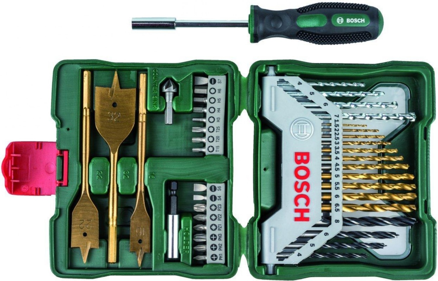 BOSCH 41 parça Titanyum X-line Aksesuar Seti -Tornavida Hediyeli-