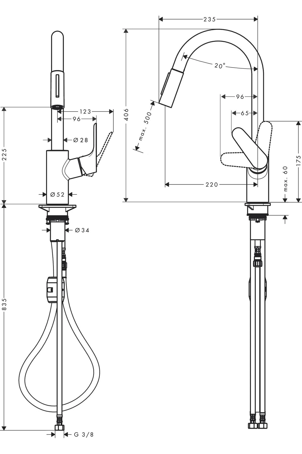 FOCUS M41 PULL-OUT EVİYE BATARYASI 240 SATİN SİYAH