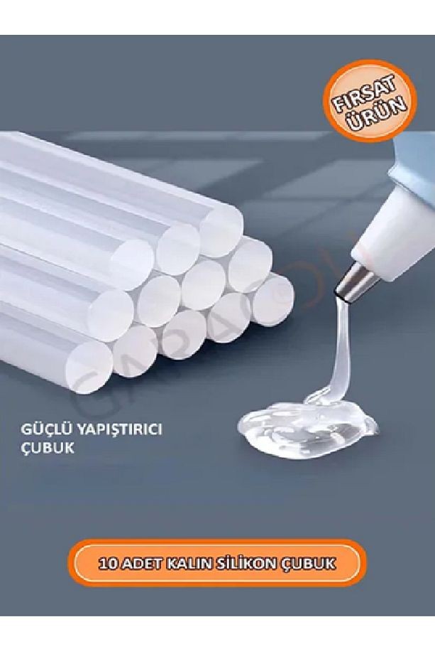 Kalın Şeffaf Sıcak Mum Silikon 11.3 MM 30CM 10 Adet