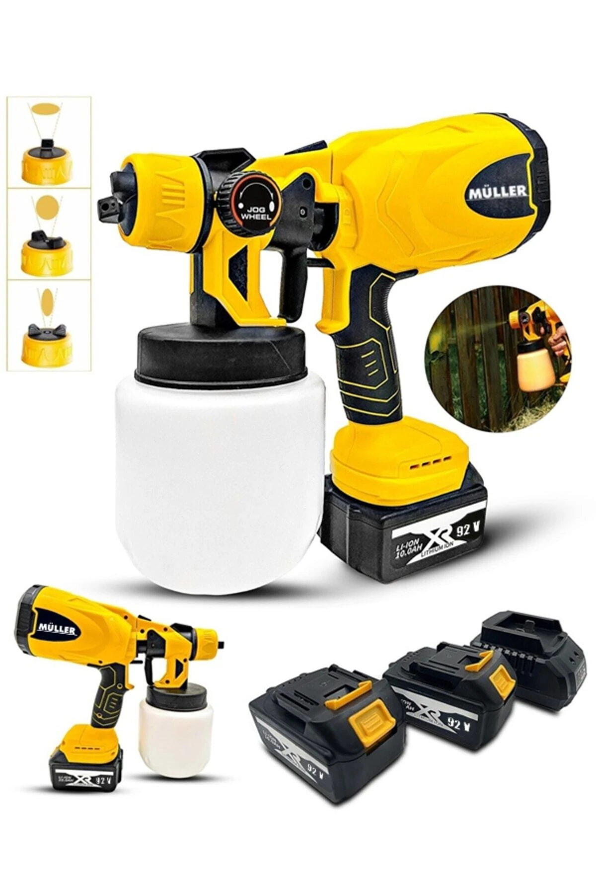 Germany 92 V 10 Ah Çift Metal Şanzıman Çift Akülü Yüksek Performans Boya Tabancasıtabancası