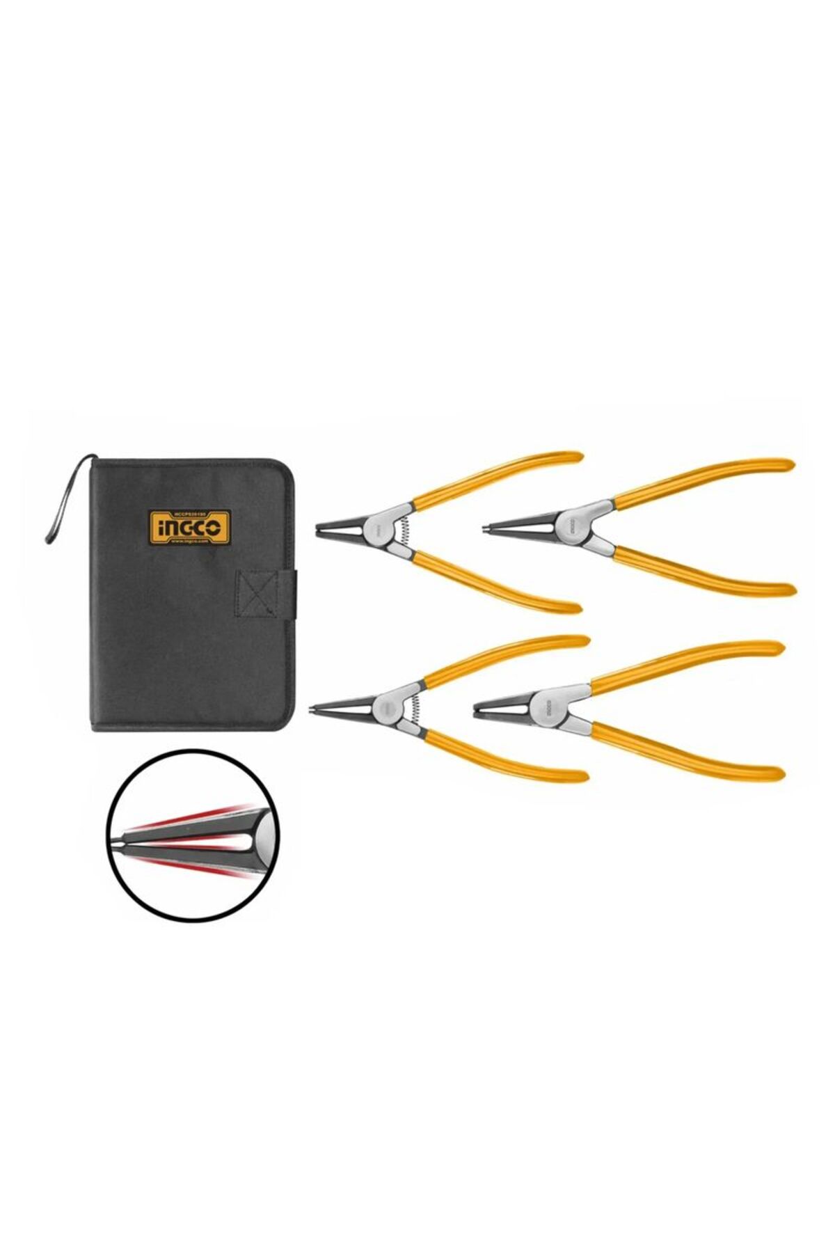 İngco HCCPS26180 Segman Pense Seti 4 LÜ 180 MM