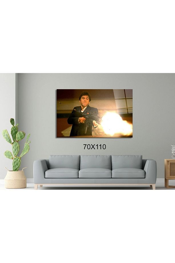 Tony Montana - Alpaçino Silah Sinema Ve Ünlüler Cam Tablo #PCT0941