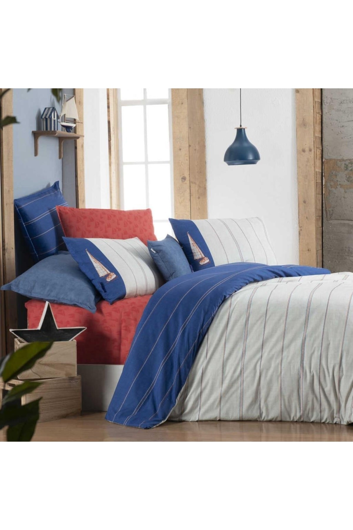 Kos Fancy Poplin Çift Kişilik Nevresim Takımı