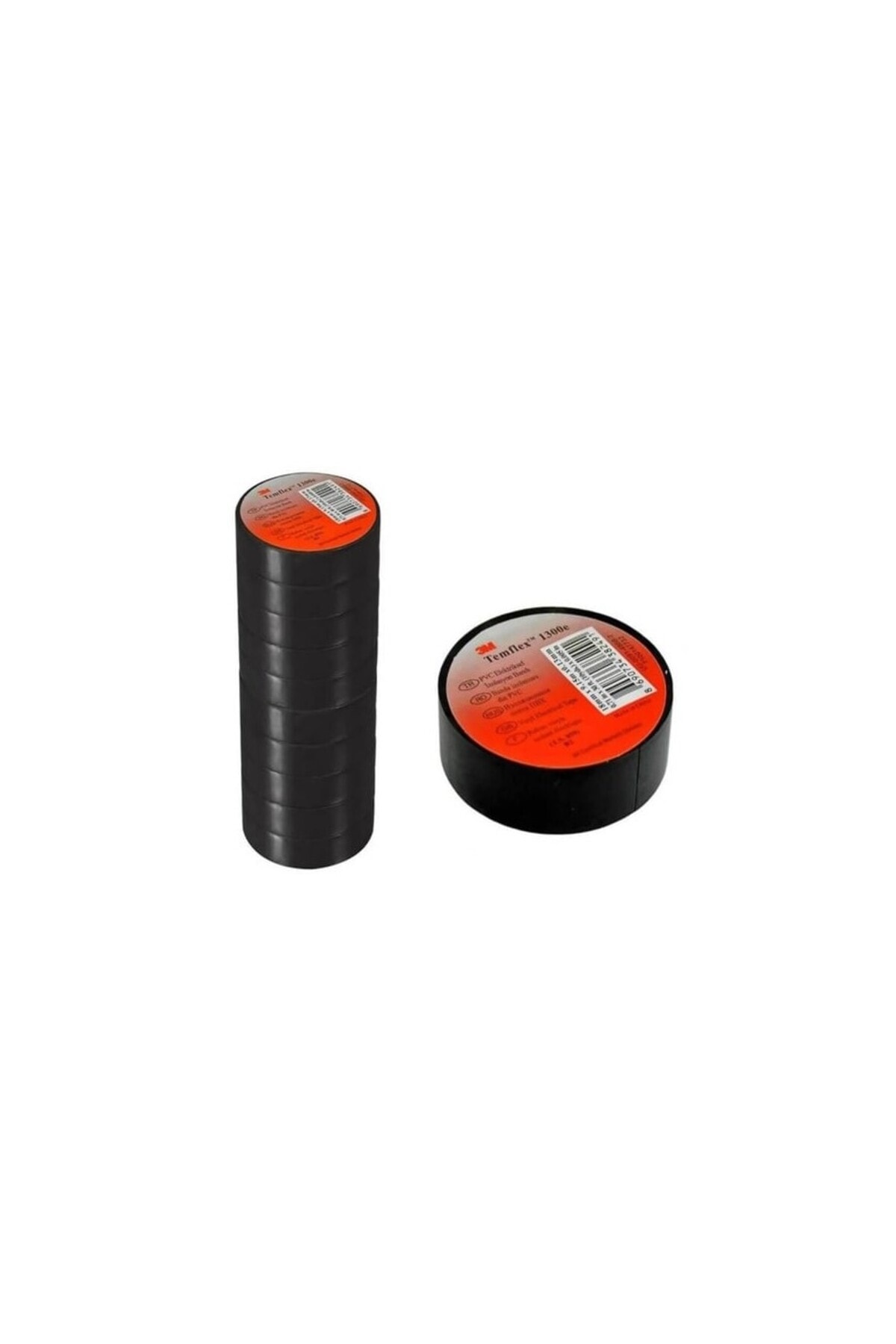 3M ™ Temflex™ 1300e Elektrik Izolasyon Bandı Izole Bant 10 Adet 19mm X 10mt