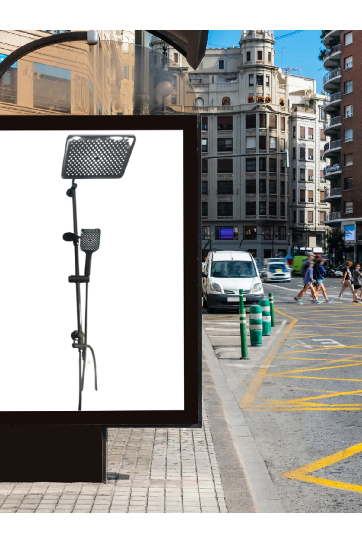 Mak-su Siyah Başlıklı Robot Kare Duş Seti | Yağmurlama, El Duşu, Çok Fonksiyonlu Sistem