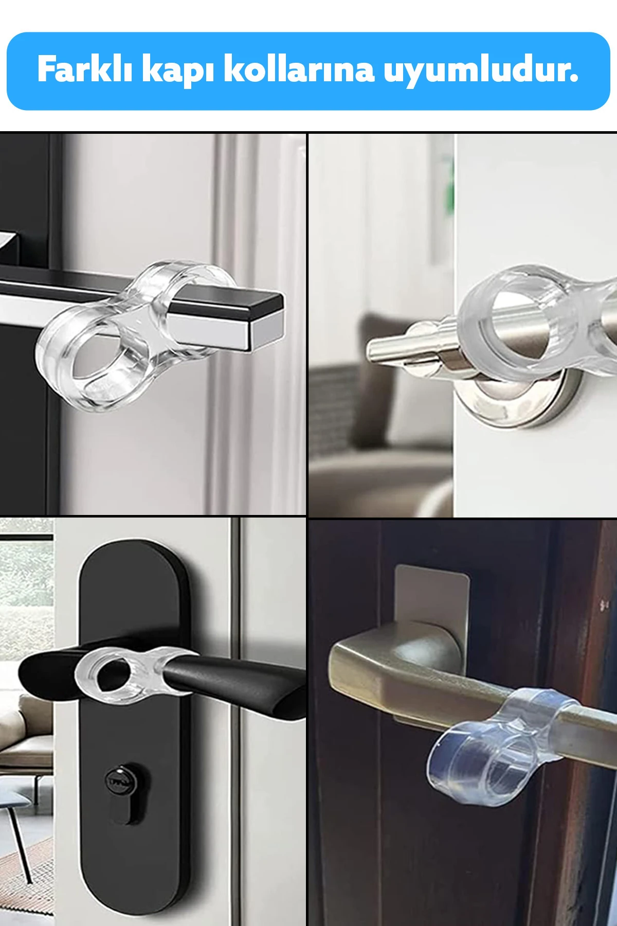 Silikon Kapı Stoperi 2 Adet Şeffaf Mobilya Ahşap Koruyucu Tutacak Pencere Arkası Gürültü Engelleyici