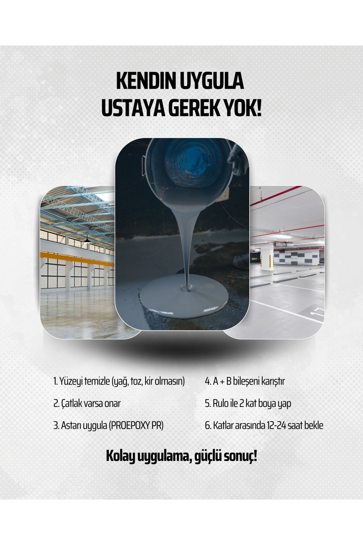 630 Epoksi Zemin Ve Duvar Boyası - Solventsiz, Çift Bileşenli, Yüksek Dayanımlı Boya
