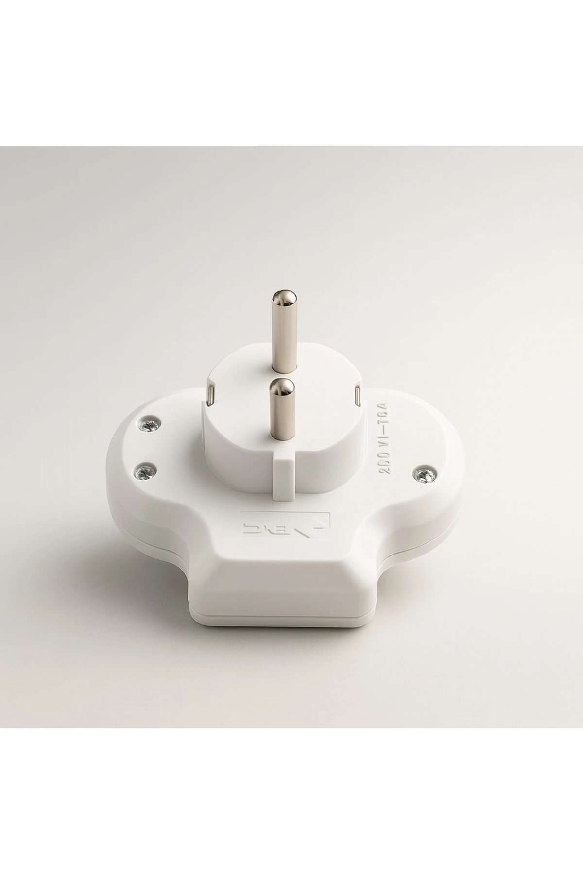 Kablosuz Açma Kapamalı Anahtarlı 2'li Beyaz Grup Priz Golyat Düğmeli Fiş Topraklı Çoklu Çoğaltıcı