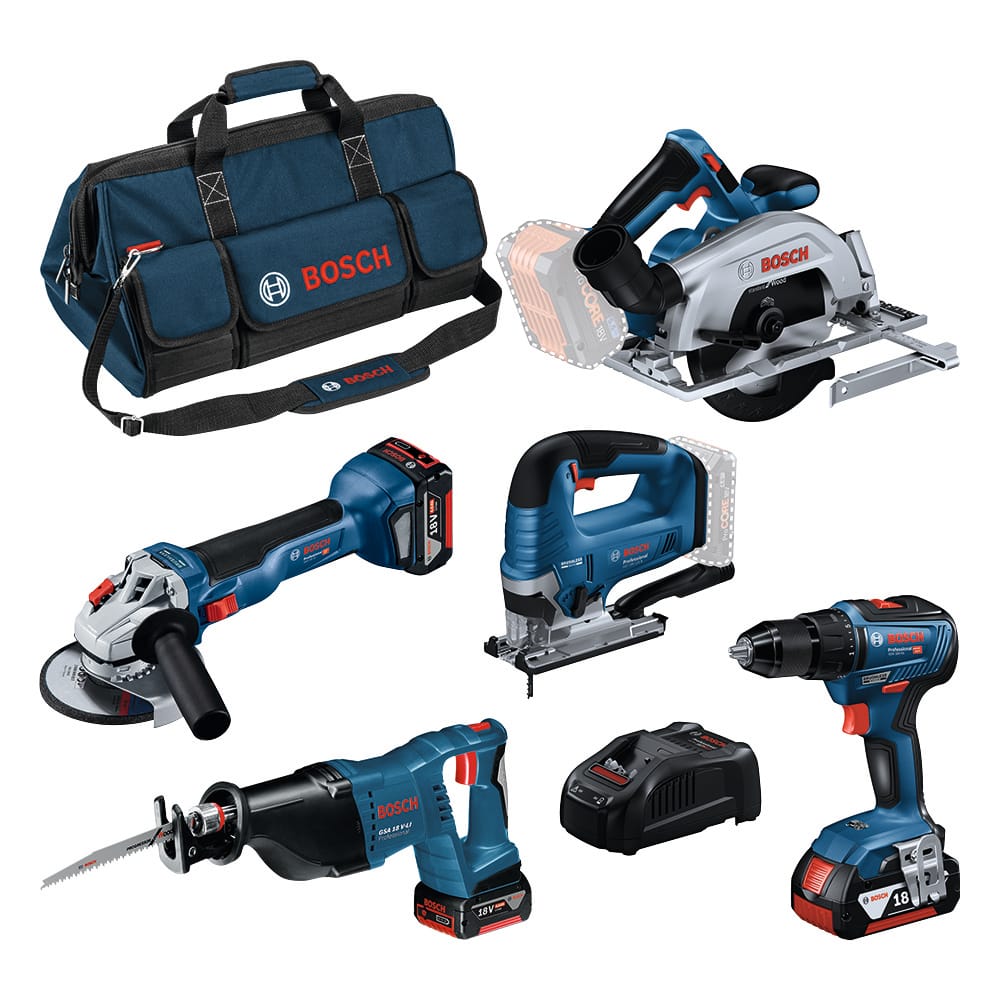 Profesyonel 5 Tool Kit Gsr 18v-55 + Gws 18v-10 + Gks 18v-57-2 + Gsa 18v-Lı + Gst 18v-125 B (3x 4.0ah; Gal 1880 Cv; C)