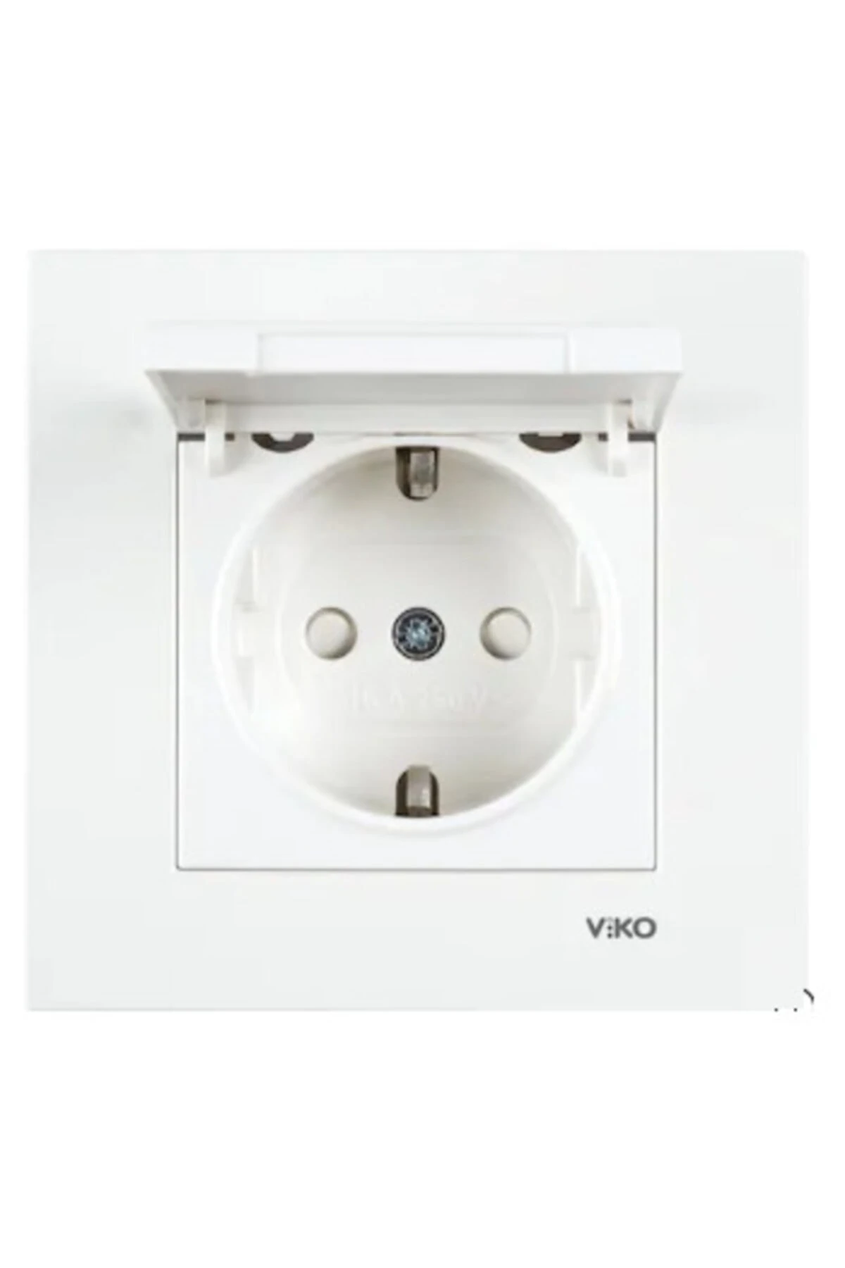 Karre Çocuk Korumalı Kapaklı Topraklı Priz + Çerçeve