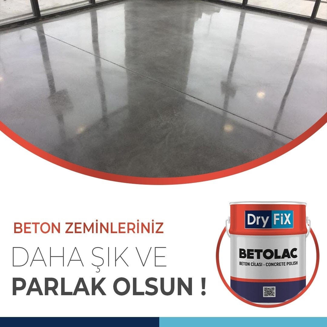 Betolac Poliüretan Esaslı Parlak Beton Cilası 4 Kg Şeffaf Uv Dayanımlı