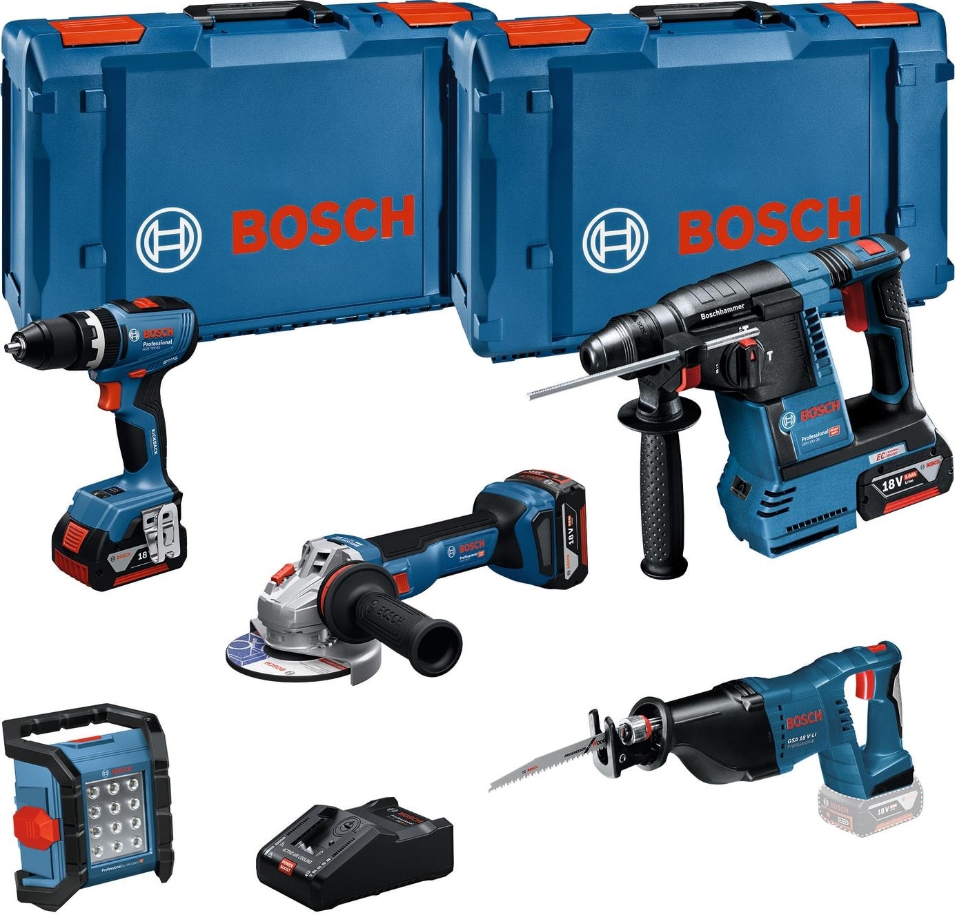 BOSCH Gsb+Gbh+Gws+Gsa+Glı Set 3X5,0AH