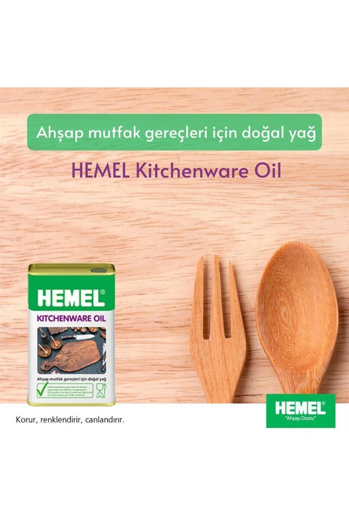 18911 Kitchenware Oil 1lt Ahşap Mutfak Gereçleri Yağı Şeffaf