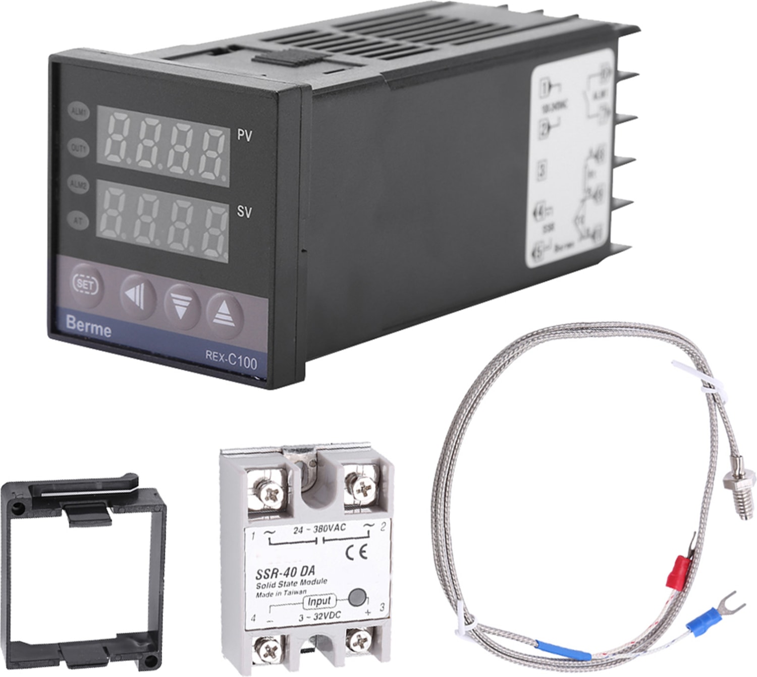 0℃~1300℃ Alarm REX-C100 Dijital LED Pıd Sıcaklık Kontrol Cihazı Kitleri AC110V-240V (Yurt Dışından)