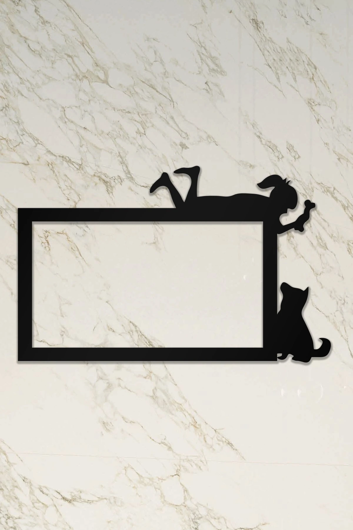 Ahşap Ikili Priz Çerçevesi Çocuk & Köpek Temalı