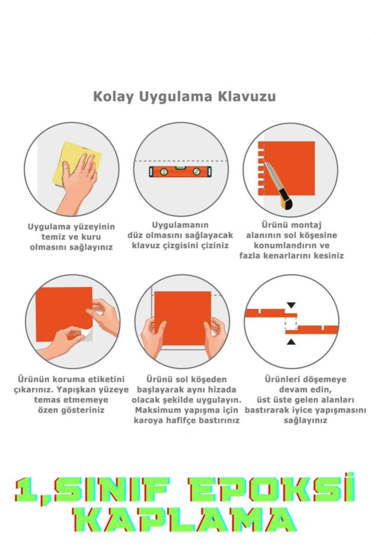 3D Yapışkanlı Duvar Kaplama Paneli Mutfak Banyo Salon Ofis Döşeme 30×30cm Sütun Yeşil Epoksi 1 Adet