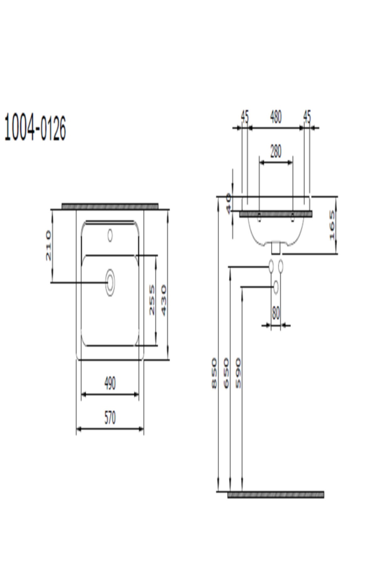 TAORMINA PRO LAVABO 57 CM