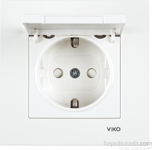 Karre Kapaklı Topraklı Priz Çocuk Korumalı (Beyaz)
